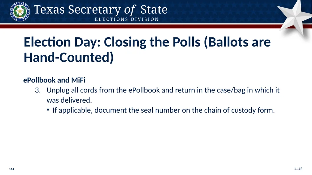 Poll Worker Training Comprehensive State Version - slide 141 of 184