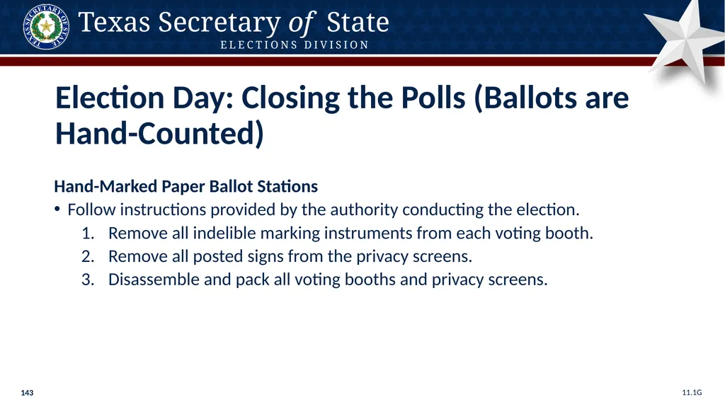 Poll Worker Training Comprehensive State Version - slide 143 of 184