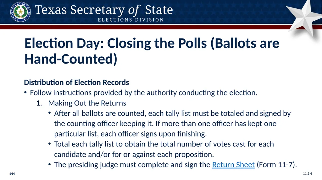 Poll Worker Training Comprehensive State Version - slide 144 of 184