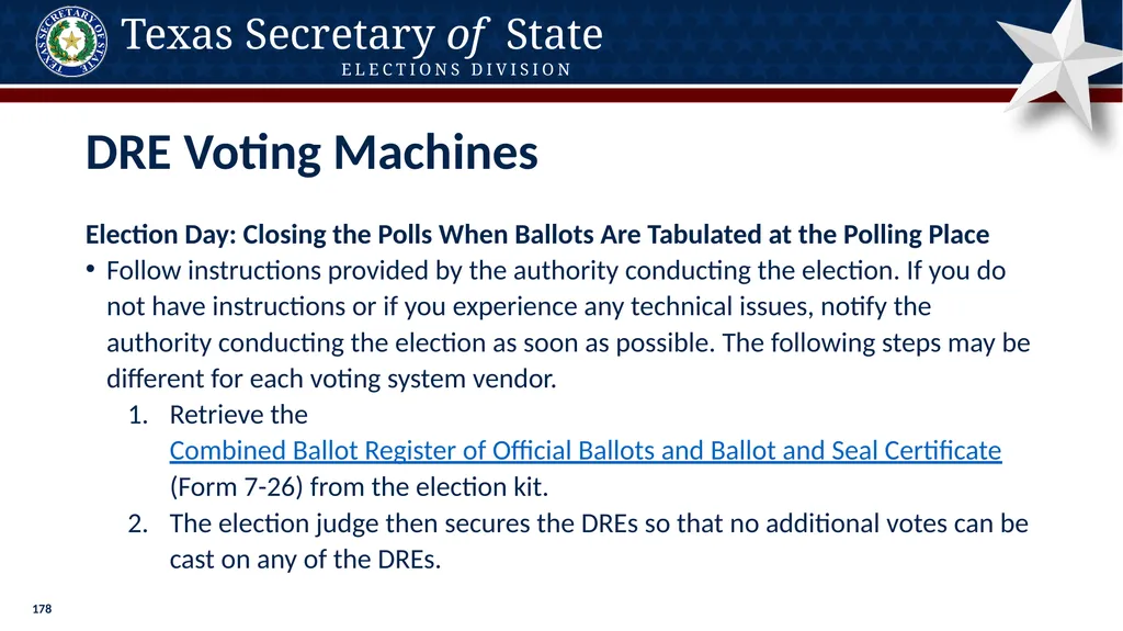 Poll Worker Training Comprehensive State Version - slide 178 of 184