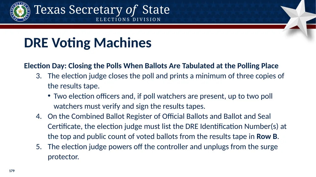 Poll Worker Training Comprehensive State Version - slide 179 of 184