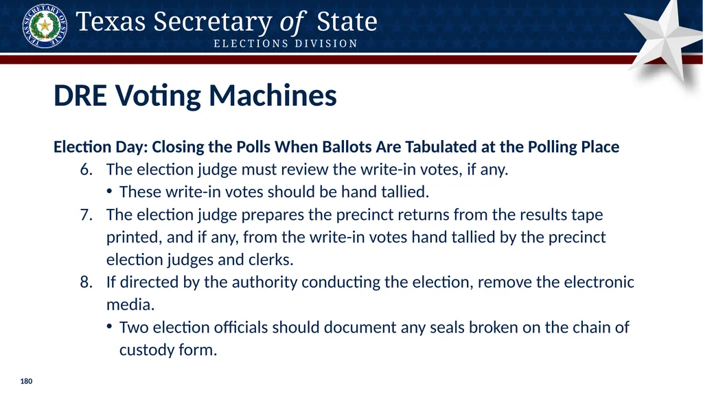 Poll Worker Training Comprehensive State Version - slide 180 of 184