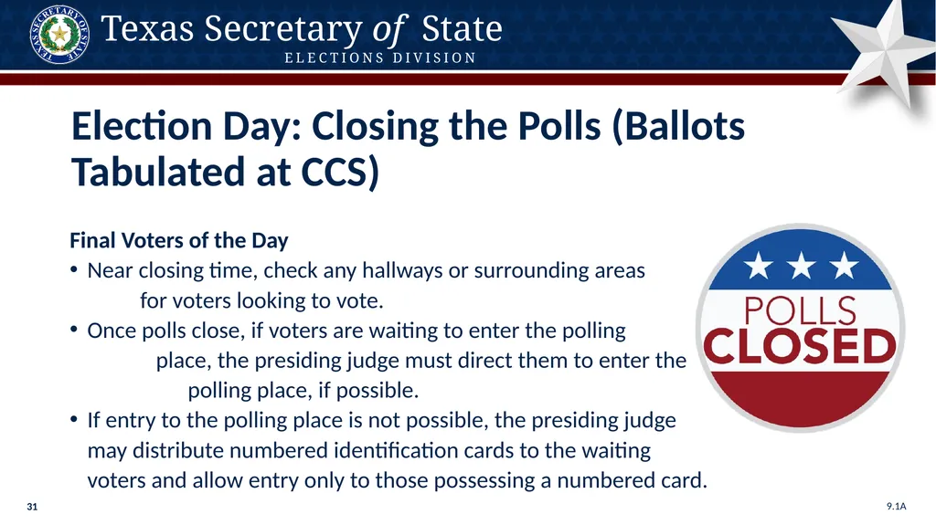 Poll Worker Training Comprehensive State Version - slide 31 of 184
