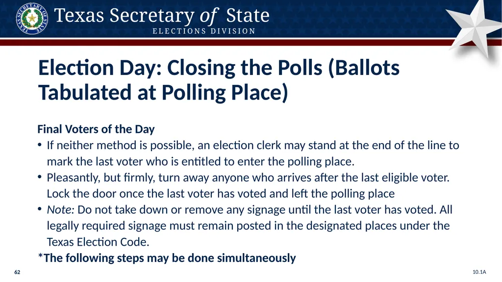 Poll Worker Training Comprehensive State Version - slide 62 of 184