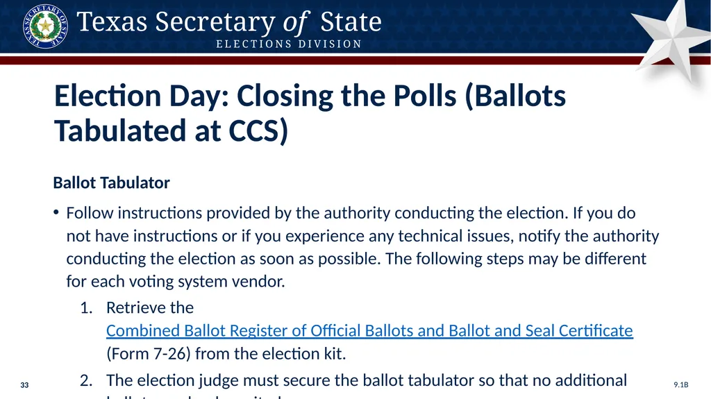 Poll Worker Training Comprehensive State Version - slide 33 of 184