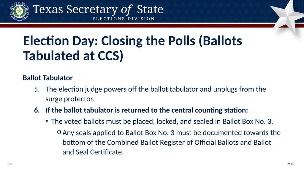 Poll Worker Training Comprehensive State Version - slide 35 of 184