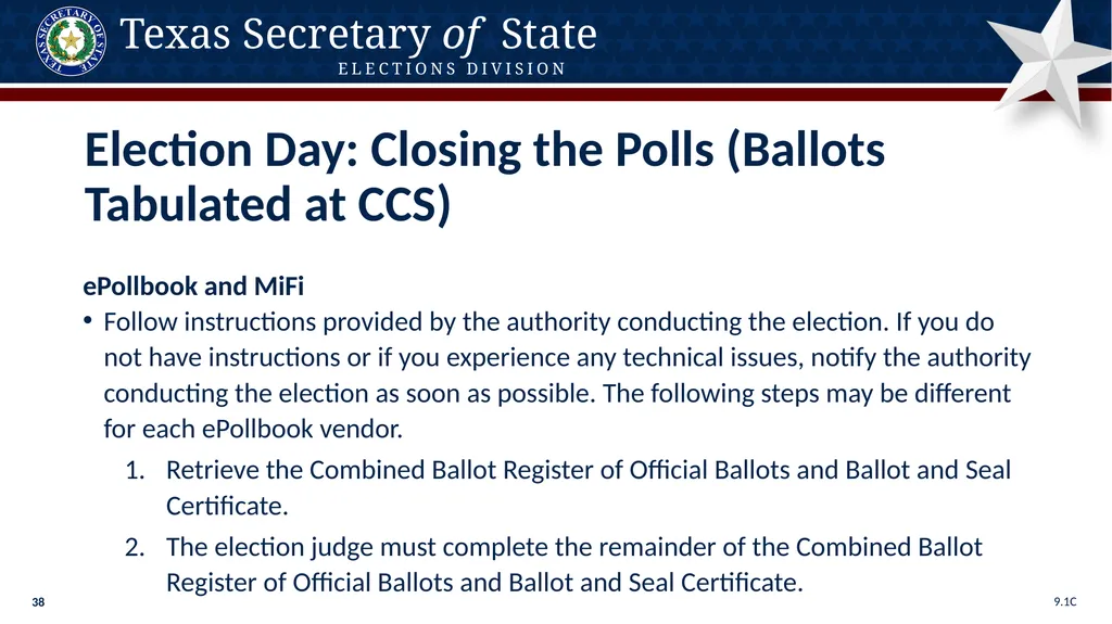 Poll Worker Training Comprehensive State Version - slide 38 of 184