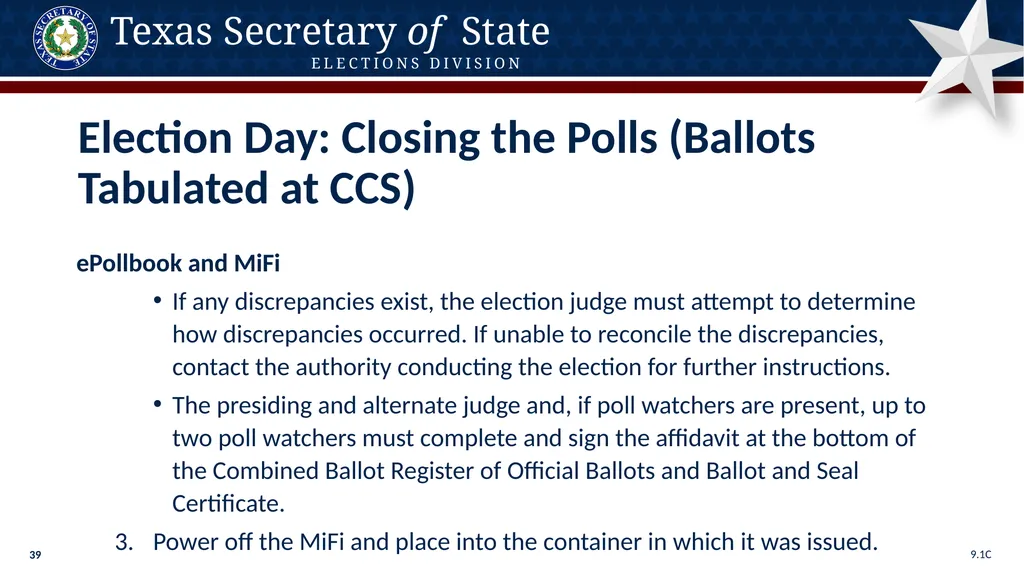 Poll Worker Training Comprehensive State Version - slide 39 of 184