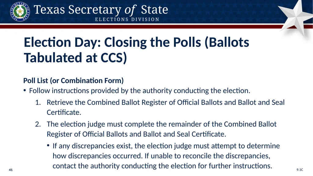 Poll Worker Training Comprehensive State Version - slide 41 of 184