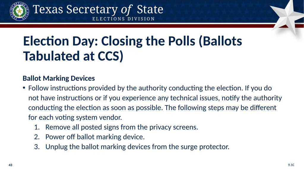 Poll Worker Training Comprehensive State Version - slide 43 of 184
