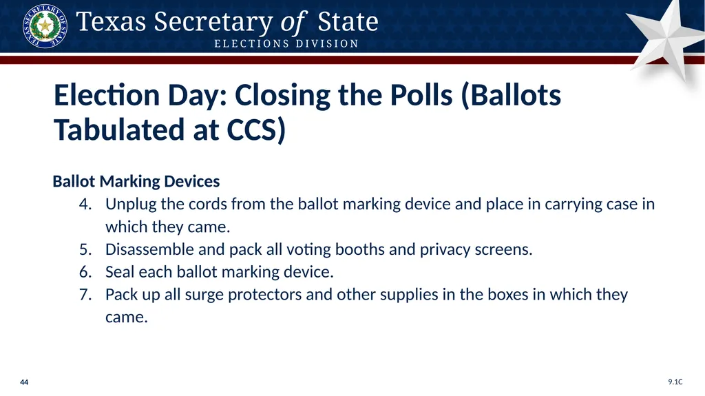 Poll Worker Training Comprehensive State Version - slide 44 of 184