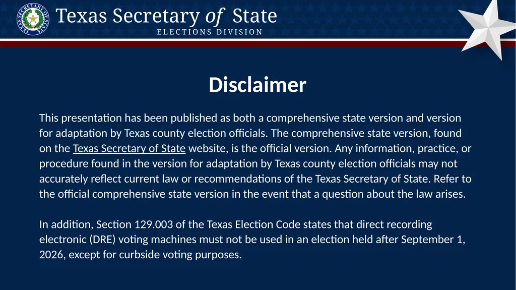 Poll Worker Training Comprehensive State Version - slide 2 of 184