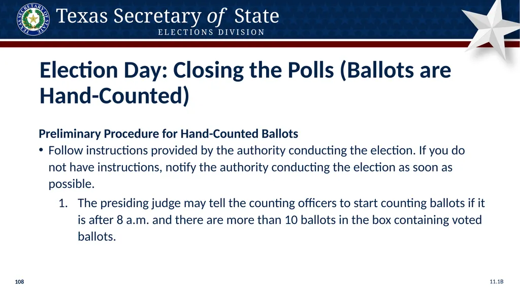 Poll Worker Training Comprehensive State Version - slide 108 of 184