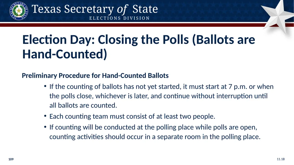 Poll Worker Training Comprehensive State Version - slide 109 of 184