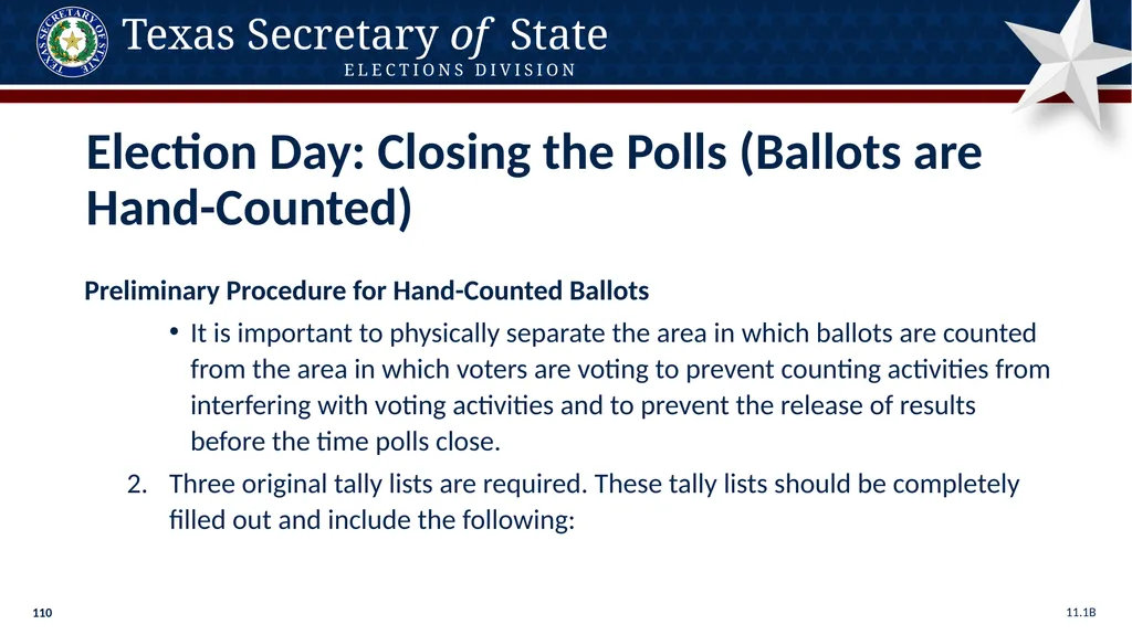 Poll Worker Training Comprehensive State Version - slide 110 of 184