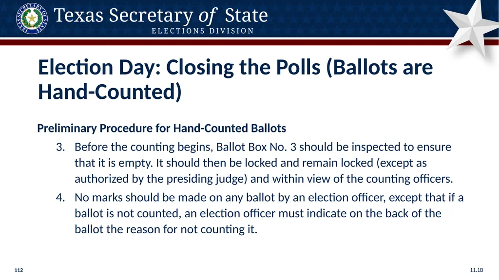 Poll Worker Training Comprehensive State Version - slide 112 of 184