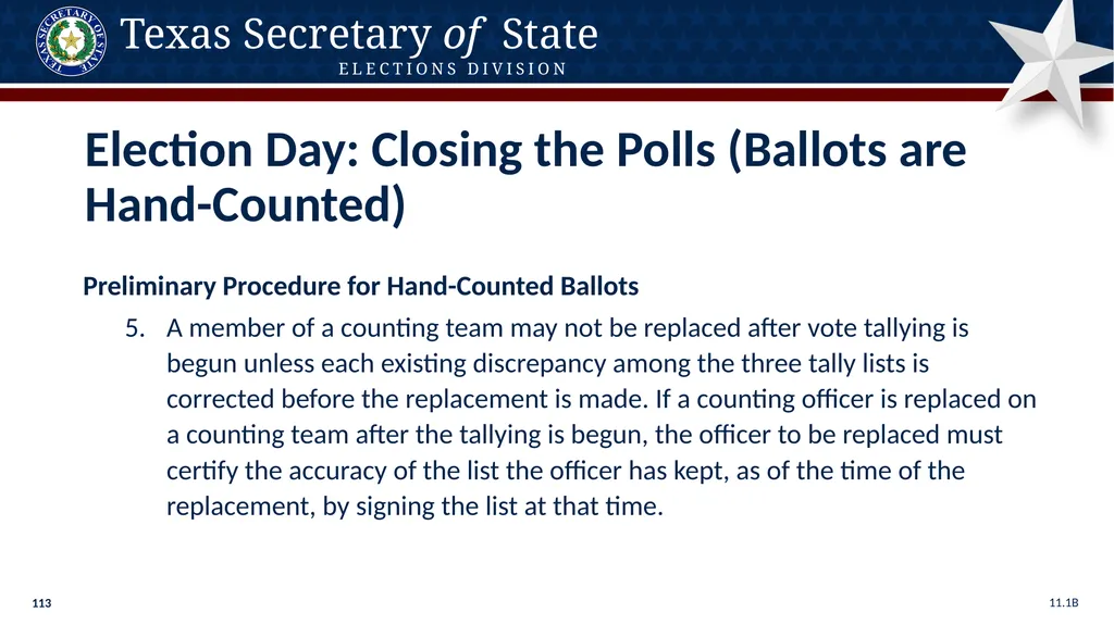 Poll Worker Training Comprehensive State Version - slide 113 of 184