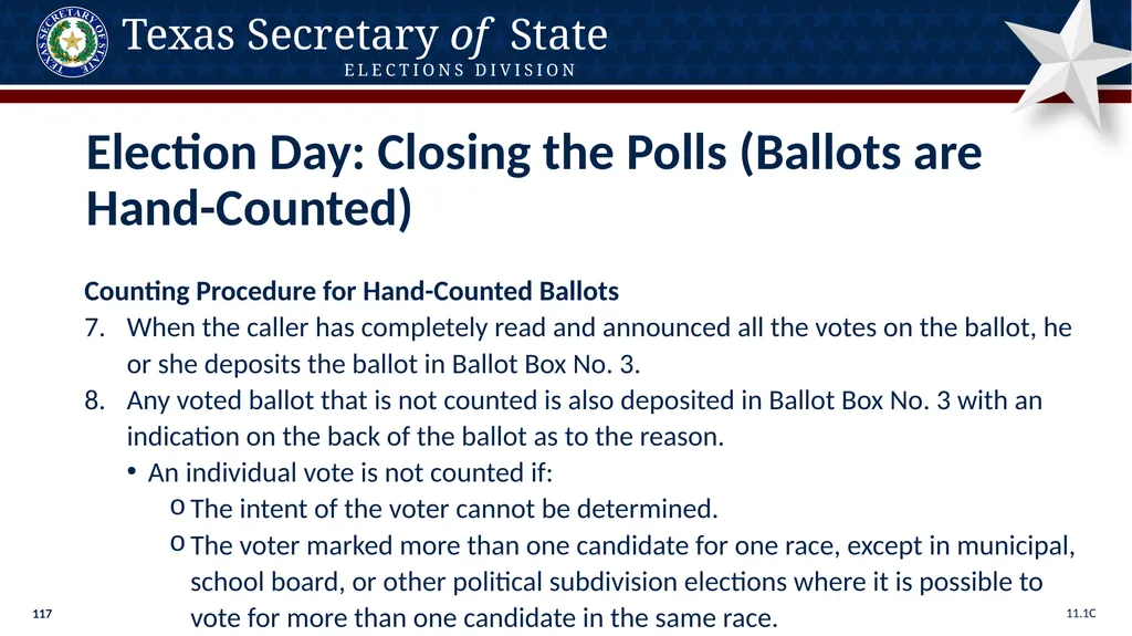 Poll Worker Training Comprehensive State Version - slide 117 of 184