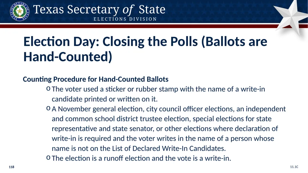 Poll Worker Training Comprehensive State Version - slide 118 of 184