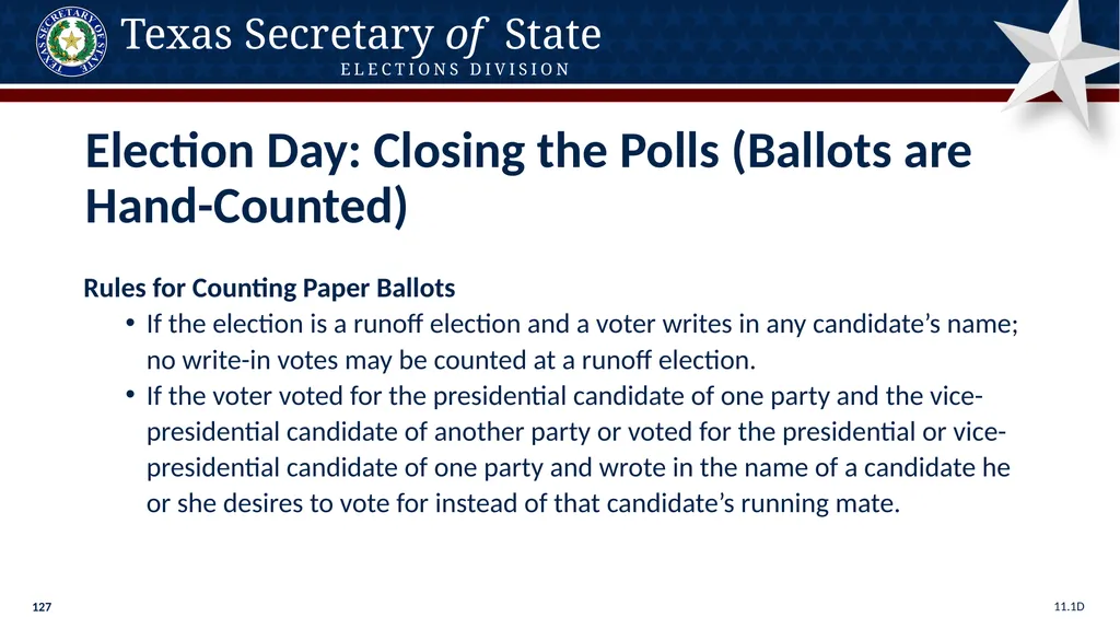 Poll Worker Training Comprehensive State Version - slide 127 of 184