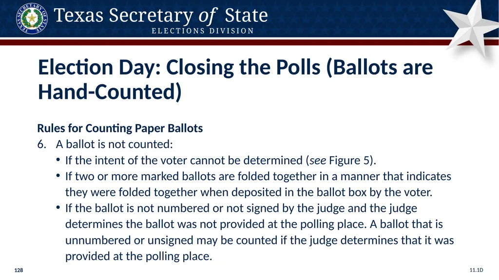 Poll Worker Training Comprehensive State Version - slide 128 of 184