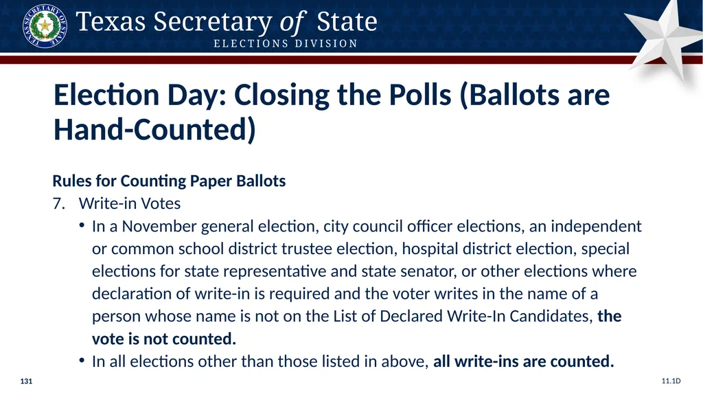 Poll Worker Training Comprehensive State Version - slide 131 of 184