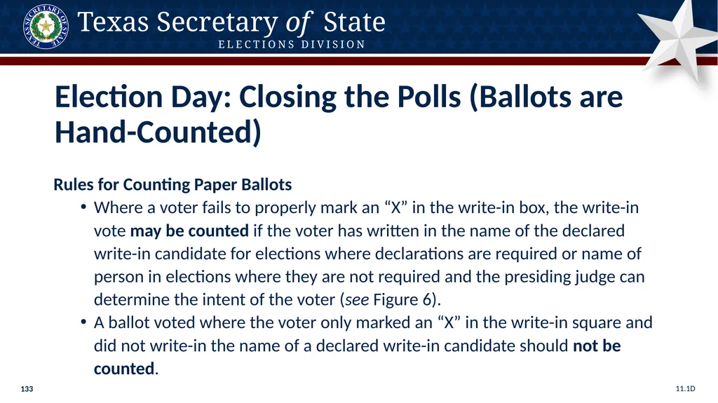 Poll Worker Training Comprehensive State Version - slide 133 of 184