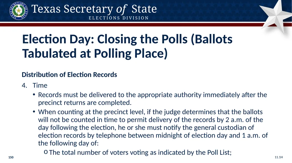 Poll Worker Training Comprehensive State Version - slide 150 of 184