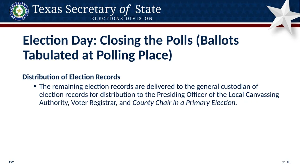 Poll Worker Training Comprehensive State Version - slide 152 of 184