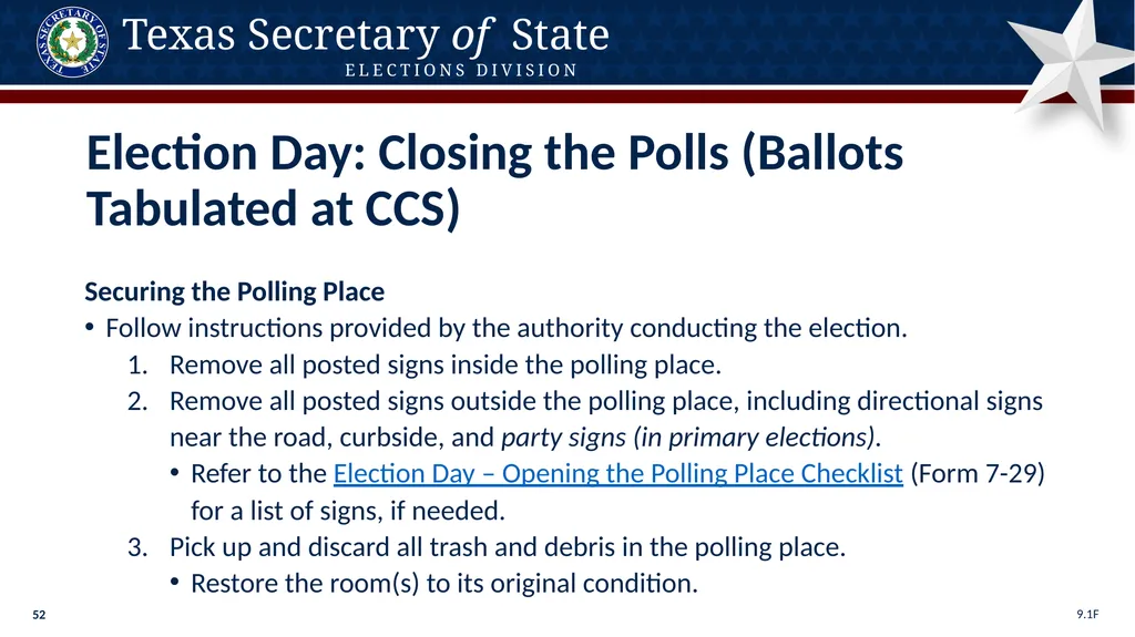 Poll Worker Training Comprehensive State Version - slide 52 of 184