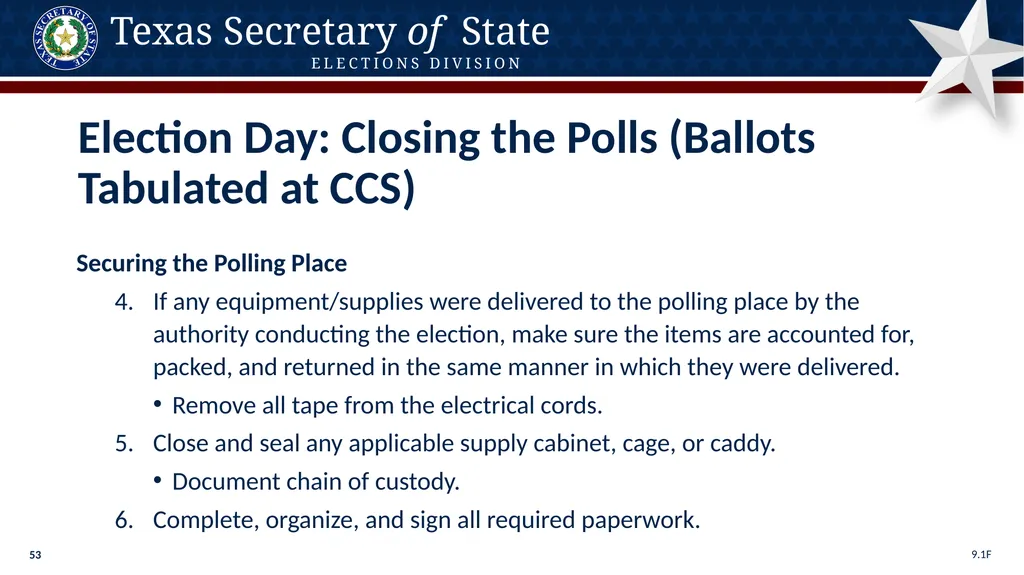 Poll Worker Training Comprehensive State Version - slide 53 of 184