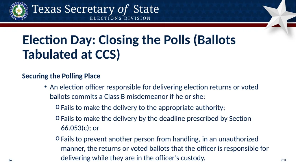 Poll Worker Training Comprehensive State Version - slide 56 of 184