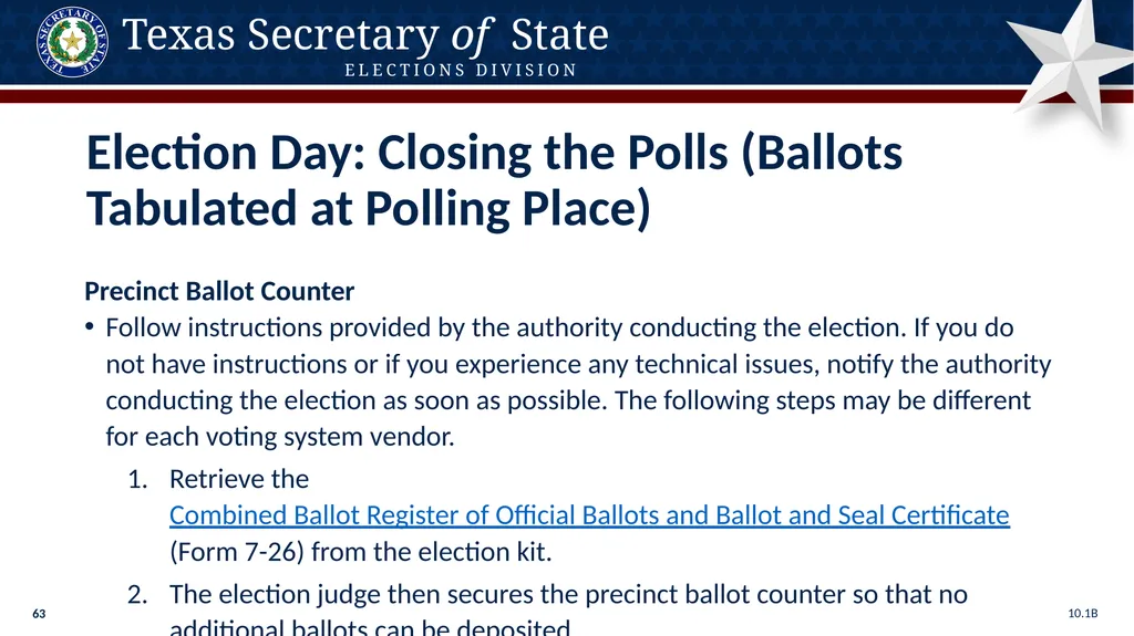 Poll Worker Training Comprehensive State Version - slide 63 of 184