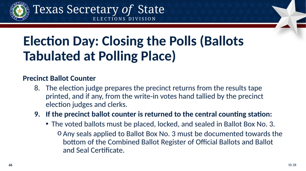 Poll Worker Training Comprehensive State Version - slide 66 of 184