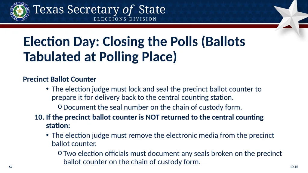 Poll Worker Training Comprehensive State Version - slide 67 of 184