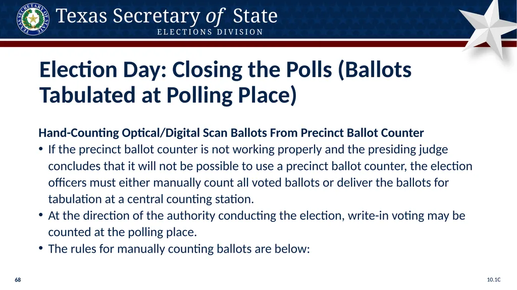 Poll Worker Training Comprehensive State Version - slide 68 of 184
