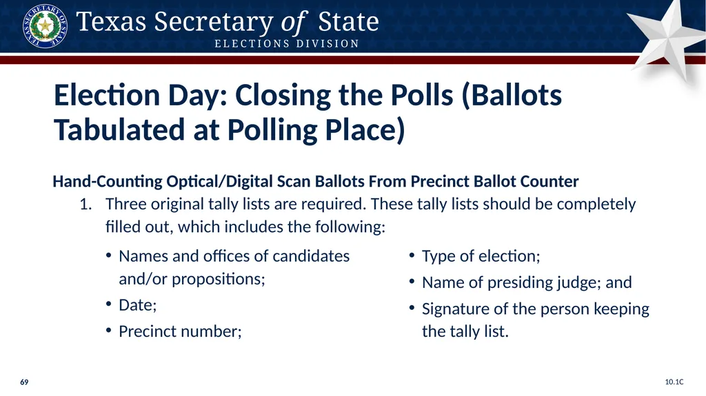 Poll Worker Training Comprehensive State Version - slide 69 of 184