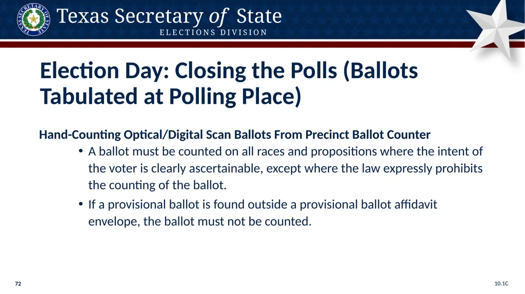 Poll Worker Training Comprehensive State Version - slide 72 of 184