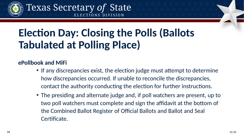 Poll Worker Training Comprehensive State Version - slide 79 of 184