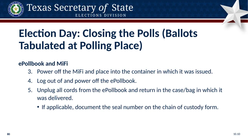 Poll Worker Training Comprehensive State Version - slide 80 of 184