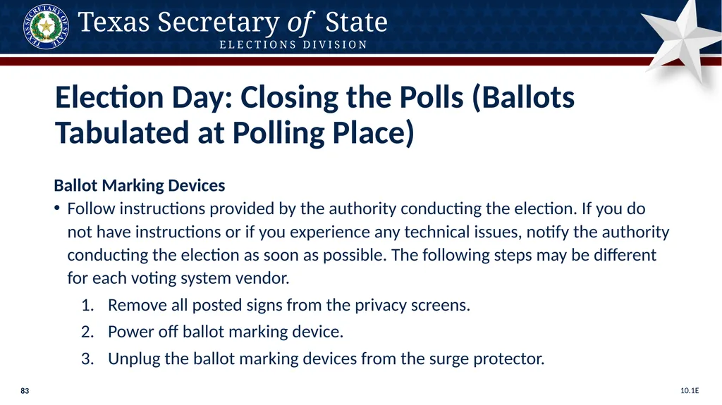 Poll Worker Training Comprehensive State Version - slide 83 of 184