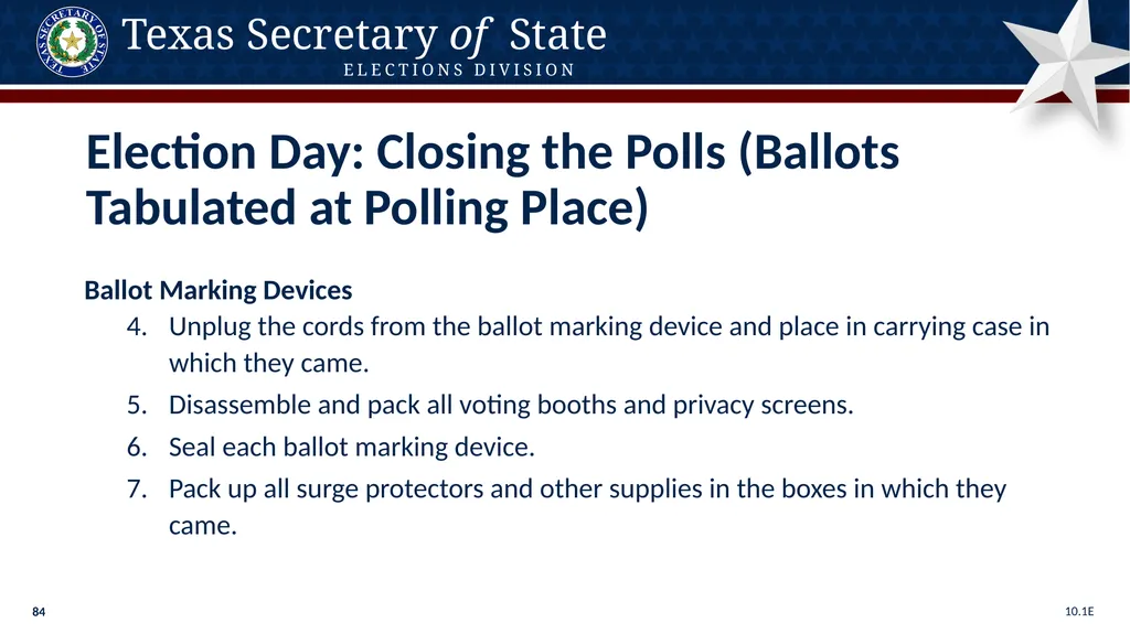 Poll Worker Training Comprehensive State Version - slide 84 of 184