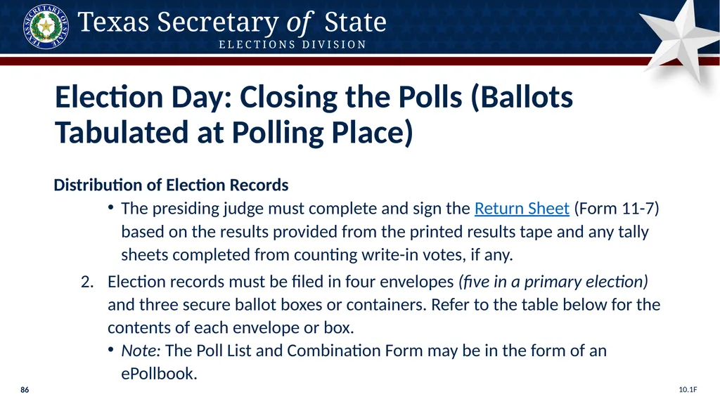 Poll Worker Training Comprehensive State Version - slide 86 of 184