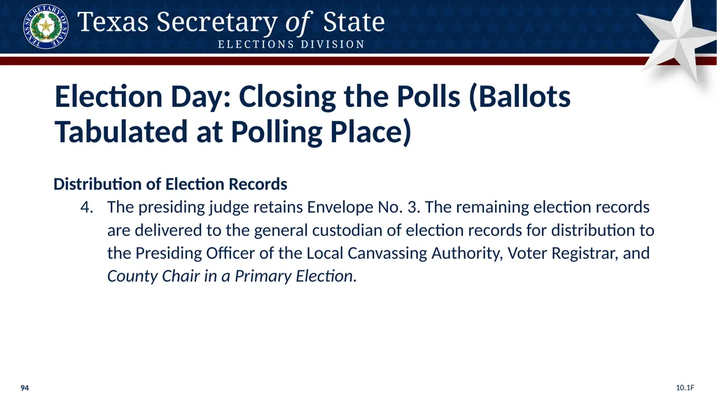 Poll Worker Training Comprehensive State Version - slide 94 of 184