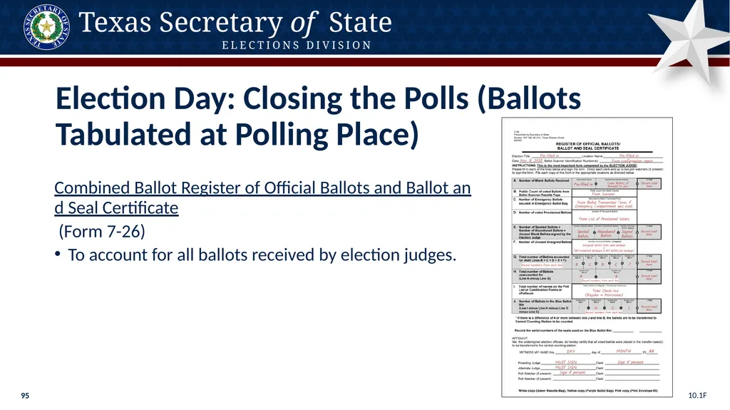 Poll Worker Training Comprehensive State Version - slide 95 of 184