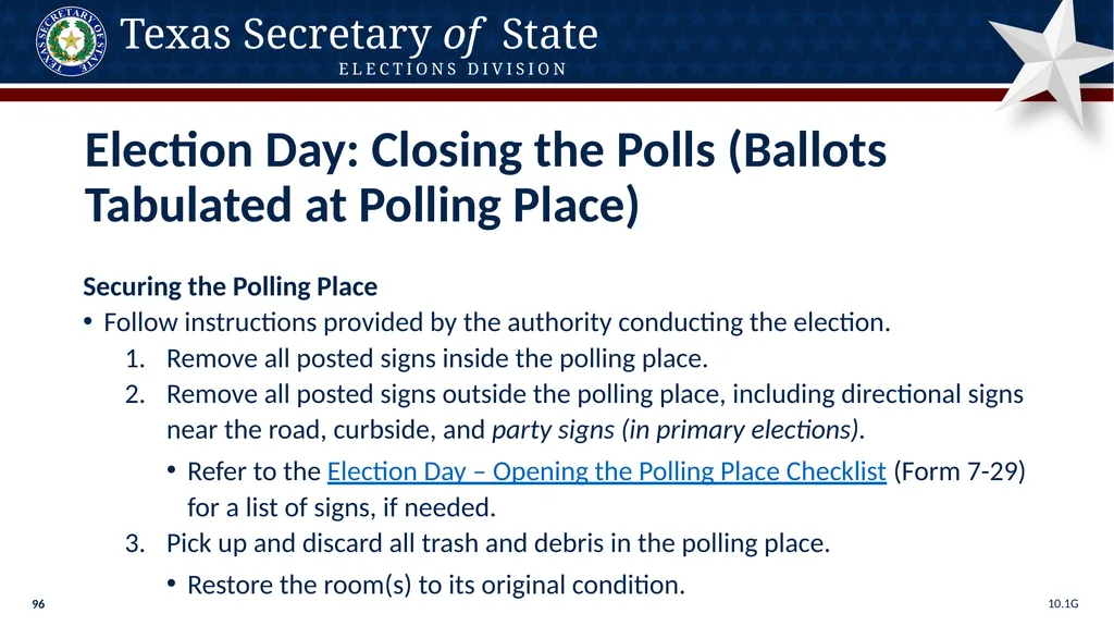 Poll Worker Training Comprehensive State Version - slide 96 of 184