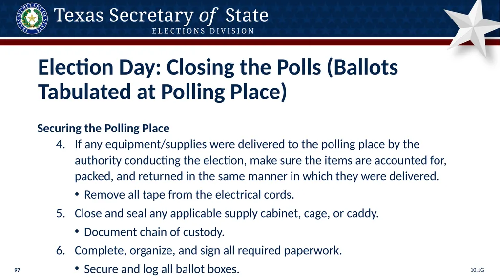 Poll Worker Training Comprehensive State Version - slide 97 of 184