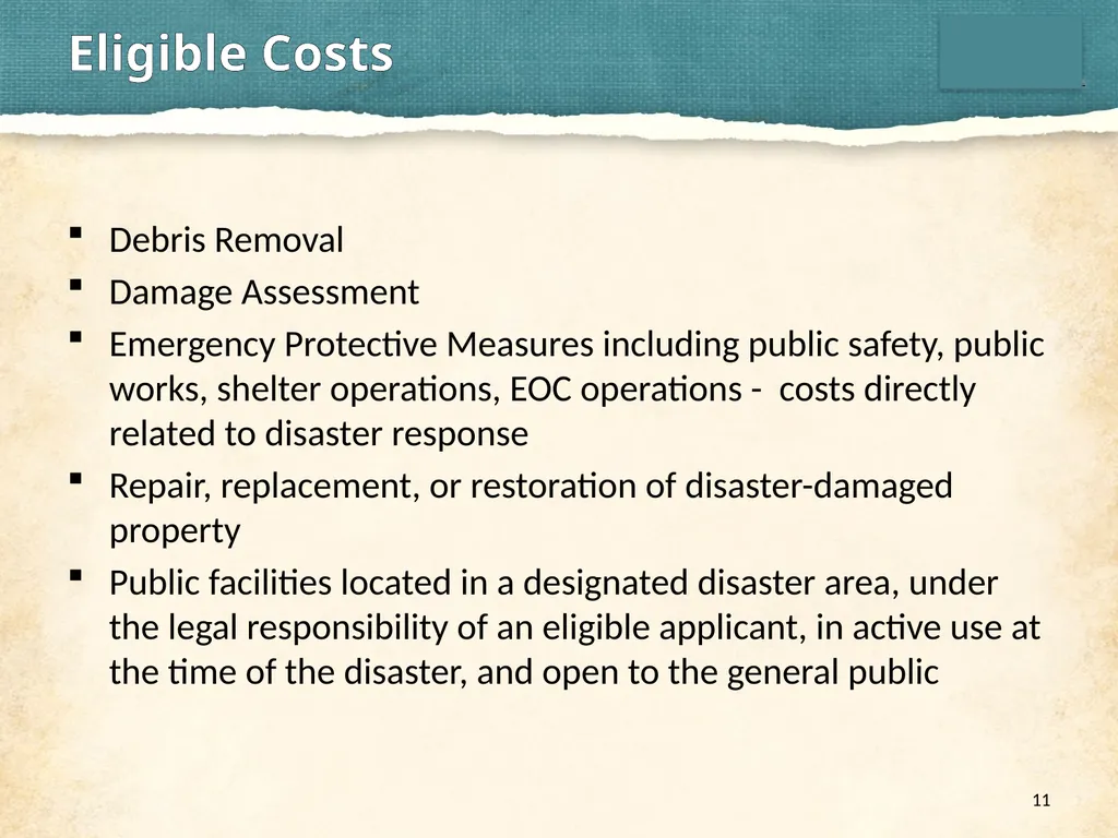 PDA’s from Snowstorms to Tornados Agenda 2 - slide 11 of 23