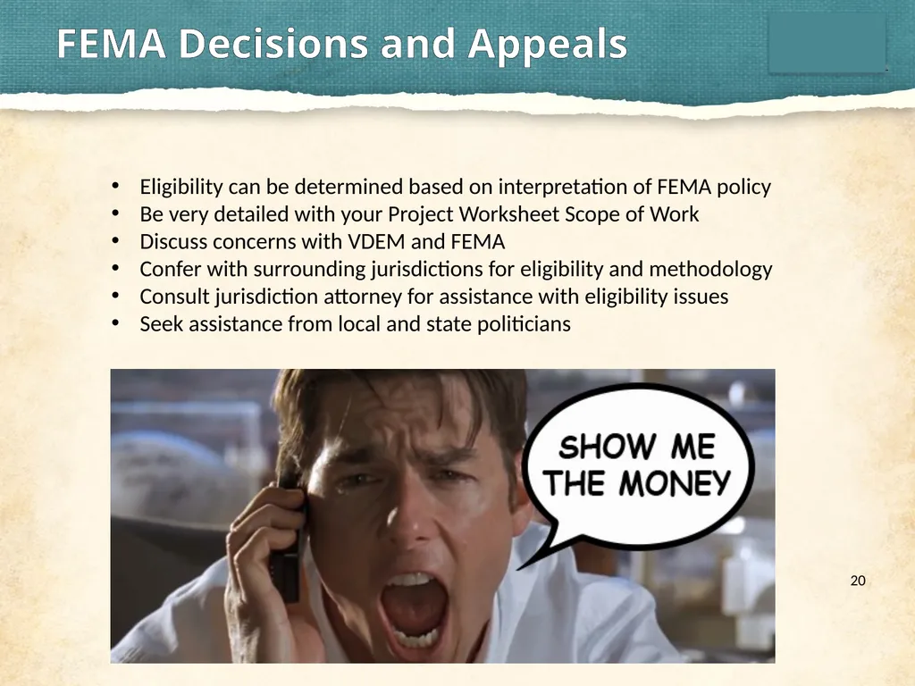 PDA’s from Snowstorms to Tornados Agenda 2 - slide 20 of 23