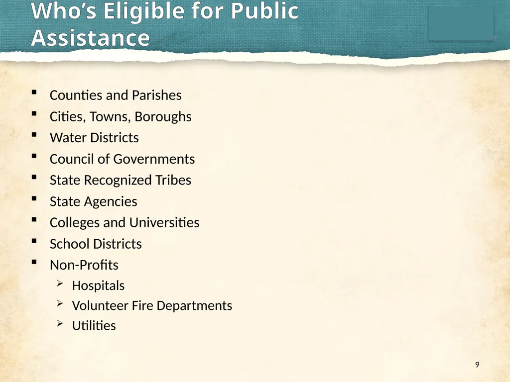 PDA’s from Snowstorms to Tornados Agenda 2 - slide 9 of 23